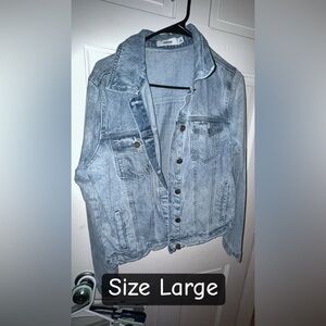 Denim Vest with Button Closure